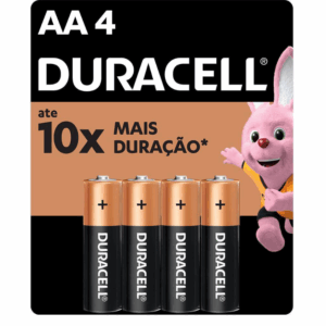 Pilha Duracell AA: Kit com 4 Unidades Original | Alta Durabilidade
