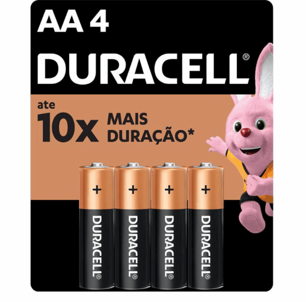 Pilha Duracell AA: Kit com 4 Unidades Original | Alta Durabilidade